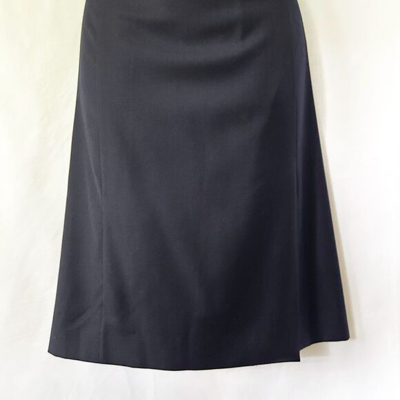 J.Crew Elegant Navy Cowl Midi Dress (12) 100% Wool Suiting Sleeveless Sheath - Picture 6 of 16
